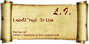 Lepényi Irina névjegykártya